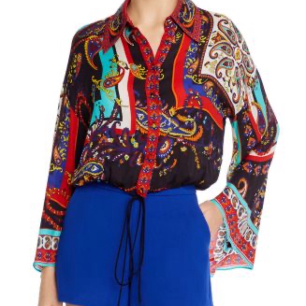 Alice + Olivia Larken Paisley Blouse Size Small